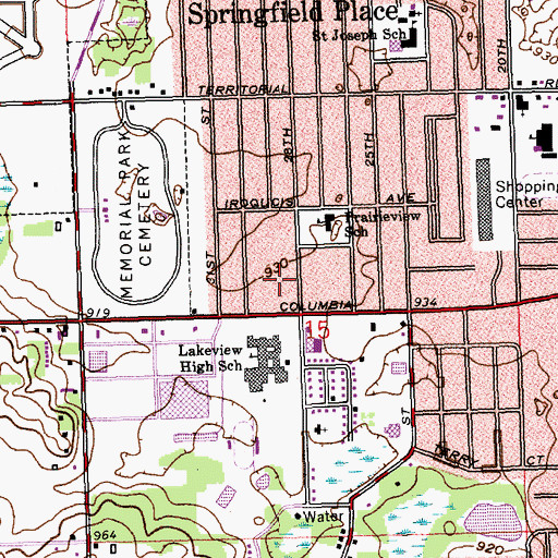 Topographic Map of City of Battle Creek, MI