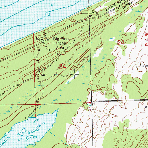Topographic Map of Township of Bay Mills, MI
