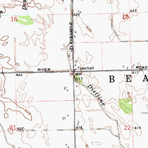 Topographic Map of Township of Beaver, MI
