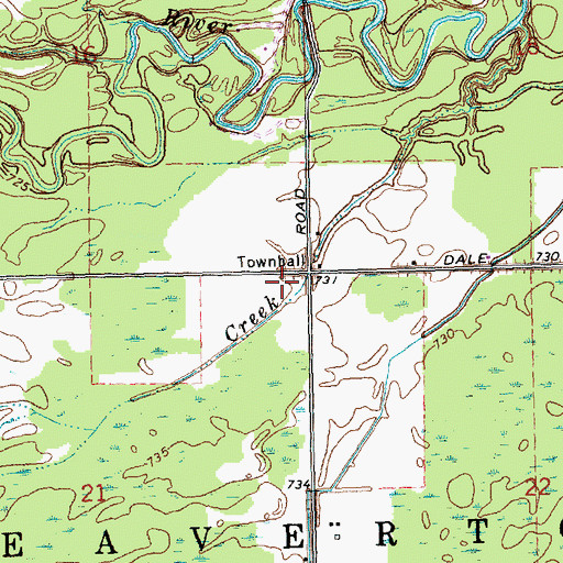 Topographic Map of Township of Beaverton, MI