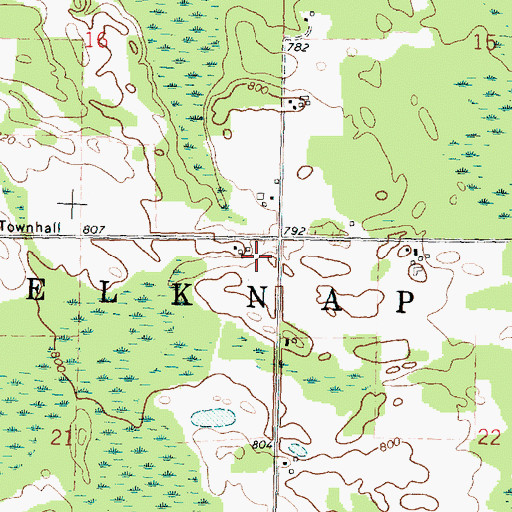 Topographic Map of Township of Belknap, MI