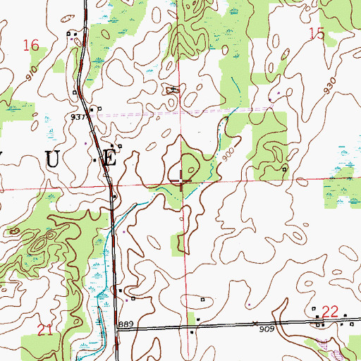 Topographic Map of Township of Bellevue, MI