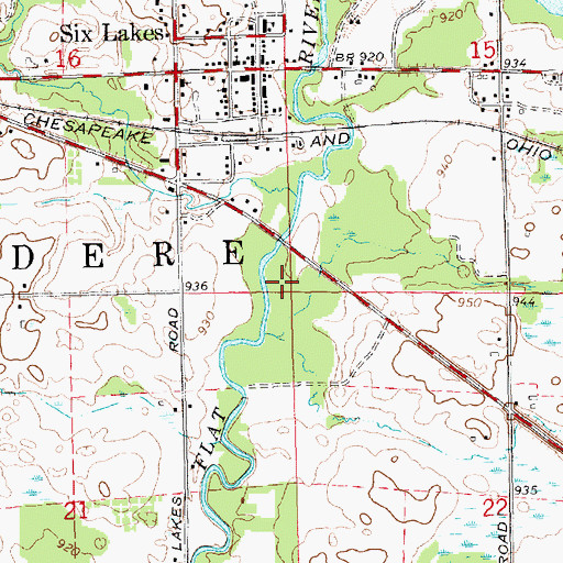 Topographic Map of Township of Belvidere, MI