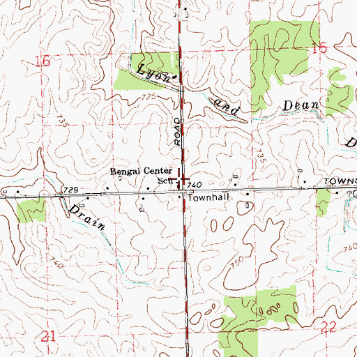 Topographic Map of Township of Bengal, MI