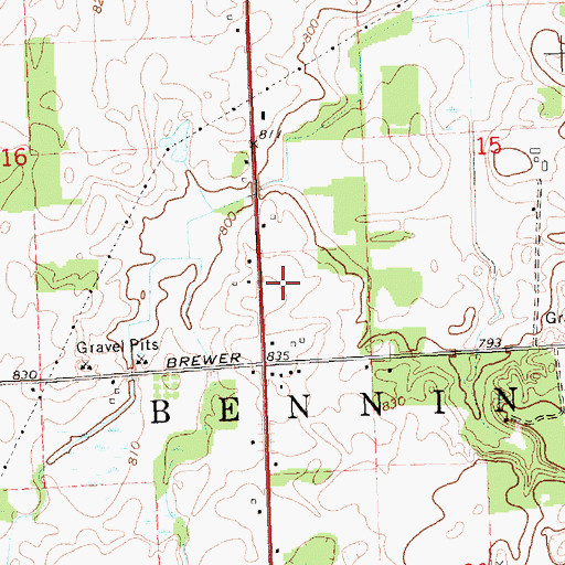 Topographic Map of Township of Bennington, MI