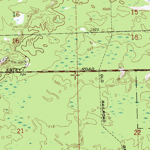 Topographic Map of Township of Bentley, MI