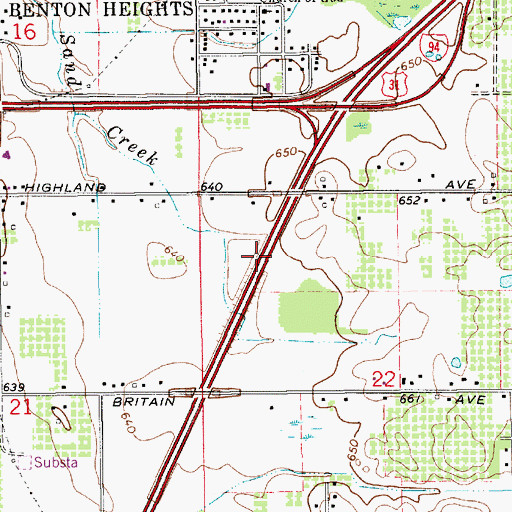 Topographic Map of Charter Township of Benton, MI