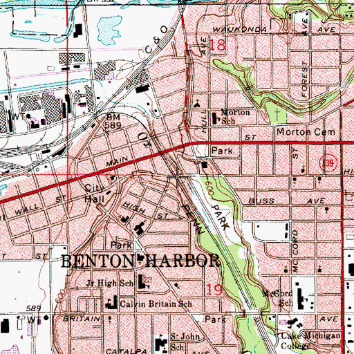 Topographic Map of City of Benton Harbor, MI