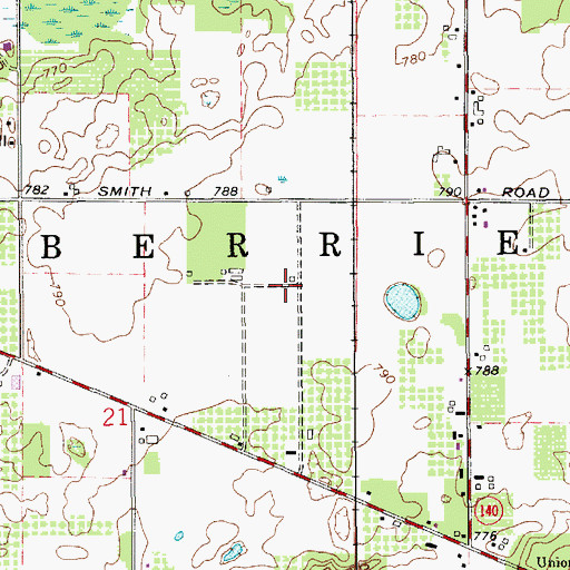 Topographic Map of Township of Berrien, MI