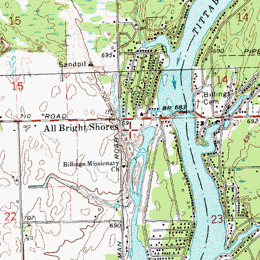 Topographic Map of Township of Billings, MI