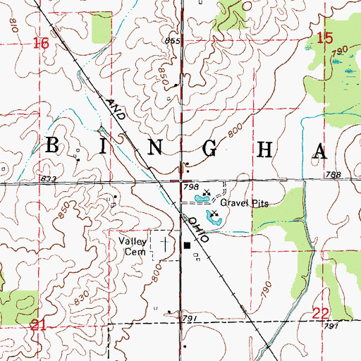 Topographic Map of Township of Bingham, MI