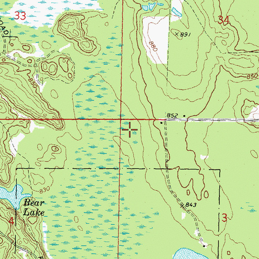 Topographic Map of Township of Bismarck, MI