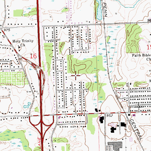 Topographic Map of Charter Township of Blackman, MI
