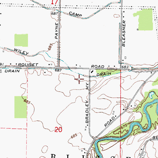 Topographic Map of Township of Blissfield, MI