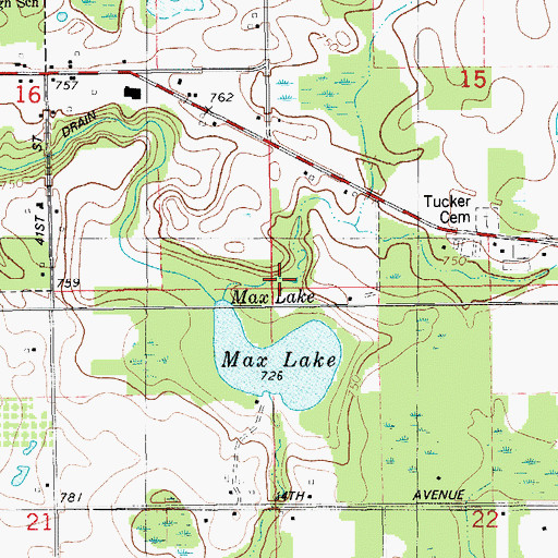 Topographic Map of Township of Bloomingdale, MI