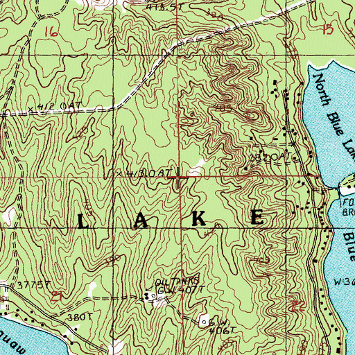 Topographic Map of Township of Blue Lake, MI