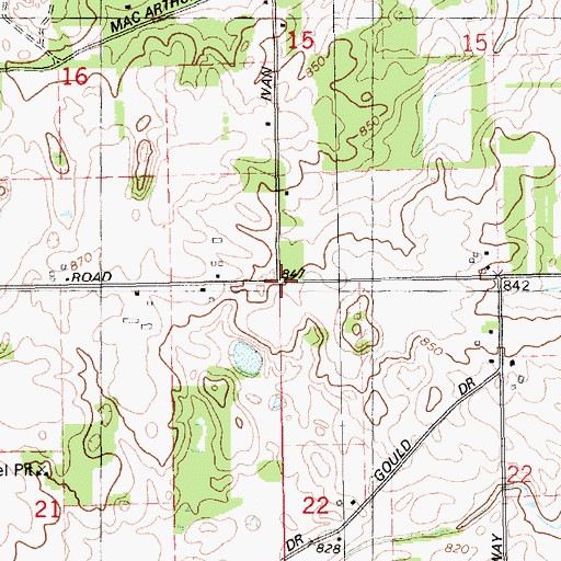 Topographic Map of Township of Boston, MI