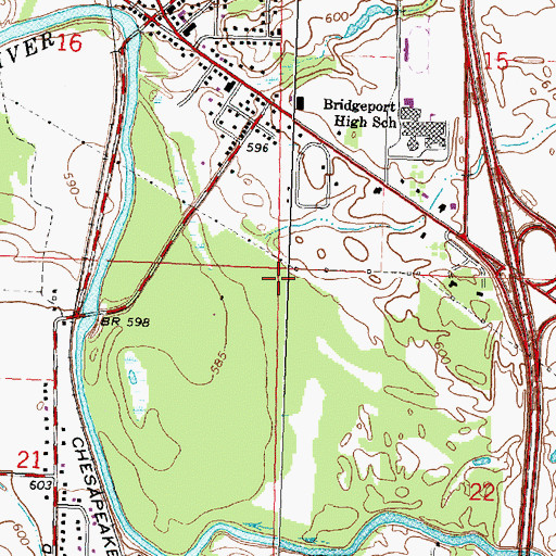 Topographic Map of Charter Township of Bridgeport, MI