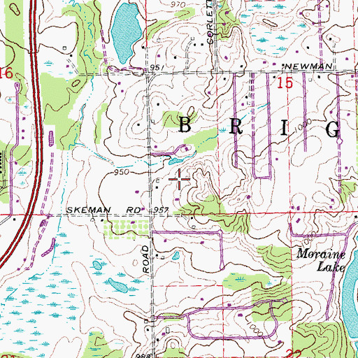 Topographic Map of Township of Brighton, MI