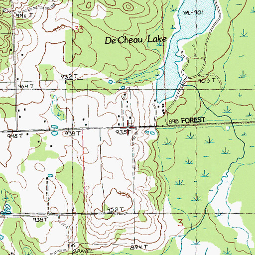Topographic Map of Township of Briley, MI