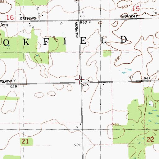 Topographic Map of Township of Brookfield, MI