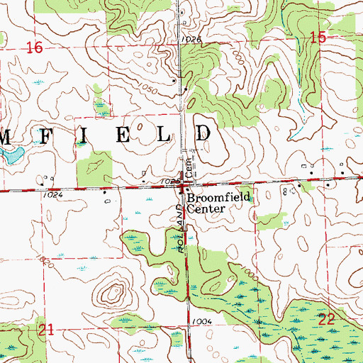 Topographic Map of Township of Broomfield, MI
