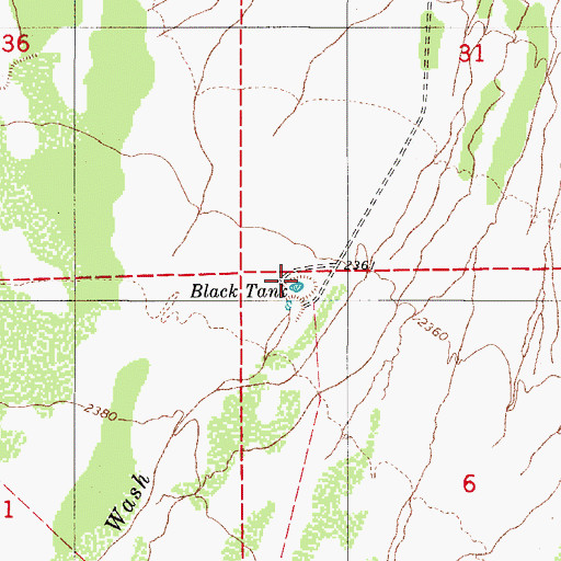 Topographic Map of Black Tank, AZ