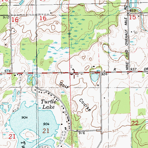 Topographic Map of Township of Burlington, MI
