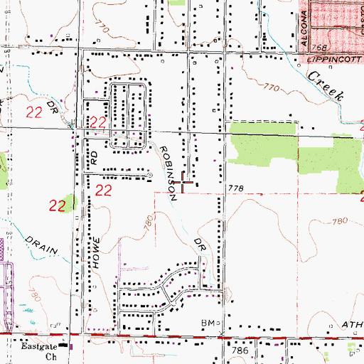 Topographic Map of City of Burton, MI