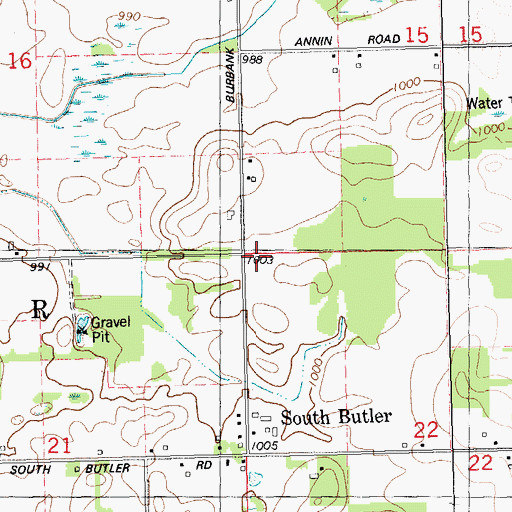Topographic Map of Township of Butler, MI