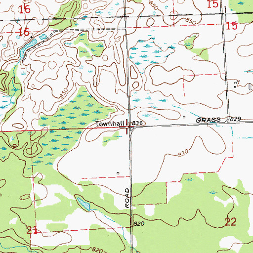 Topographic Map of Township of Butman, MI