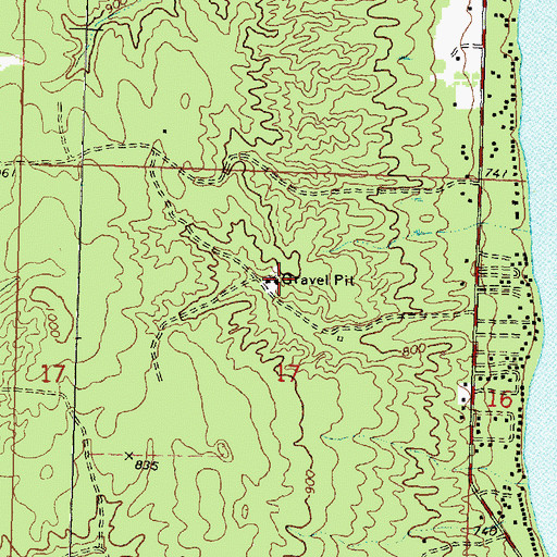 Topographic Map of Township of Caledonia, MI