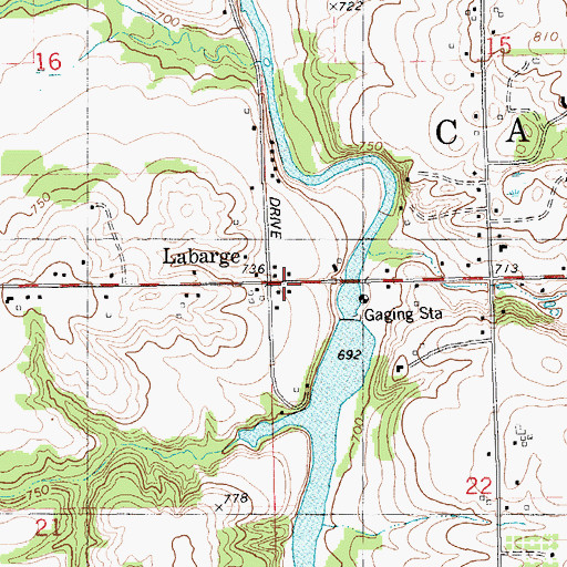 Topographic Map of Township of Caledonia, MI