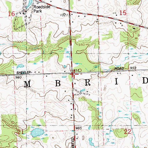 Topographic Map of Township of Cambridge, MI