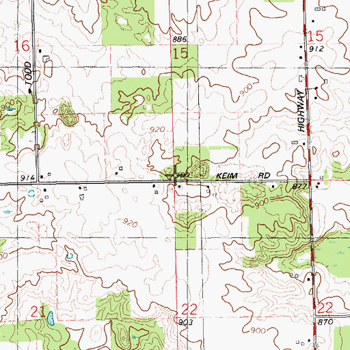 Topographic Map of Township of Campbell, MI