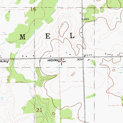 Topographic Map of Township of Carmel, MI