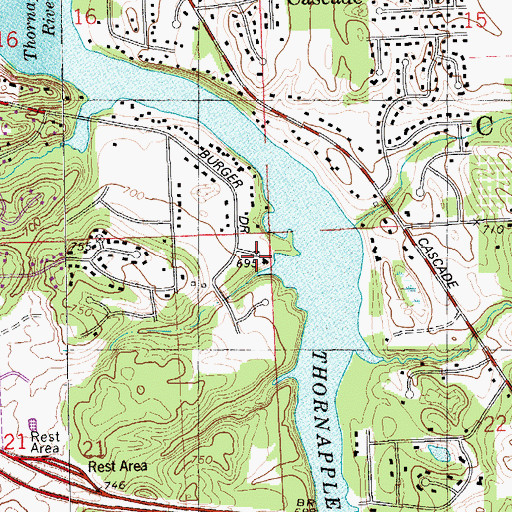 Topographic Map of Charter Township of Cascade, MI