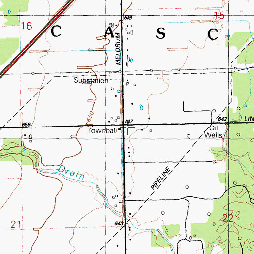 Topographic Map of Township of Casco, MI