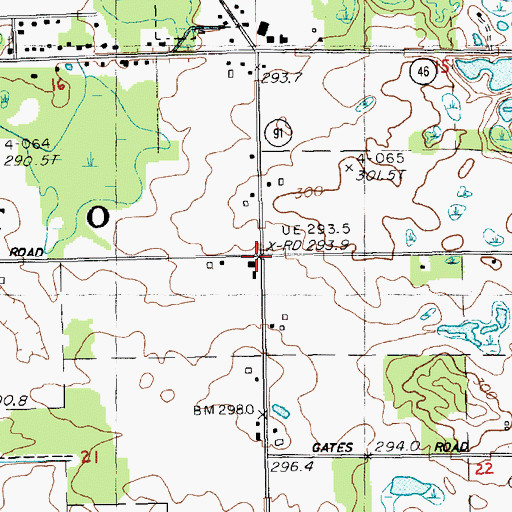 Topographic Map of Township of Cato, MI