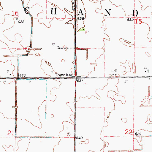 Topographic Map of Township of Chandler, MI