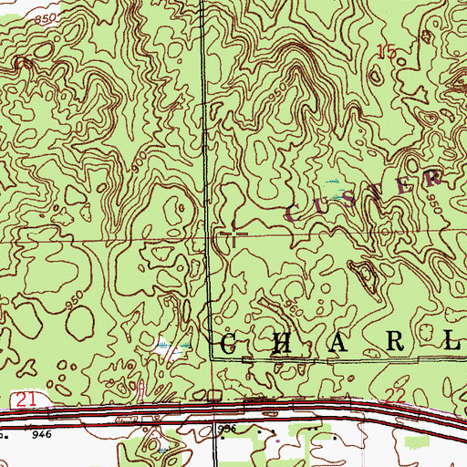 Topographic Map of Township of Charleston, MI