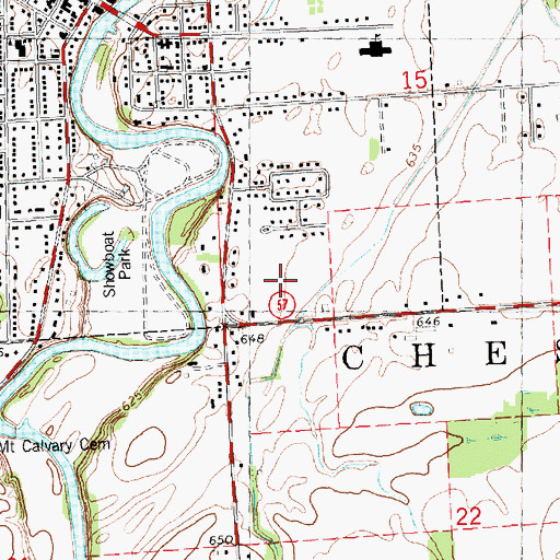 Topographic Map of Township of Chesaning, MI