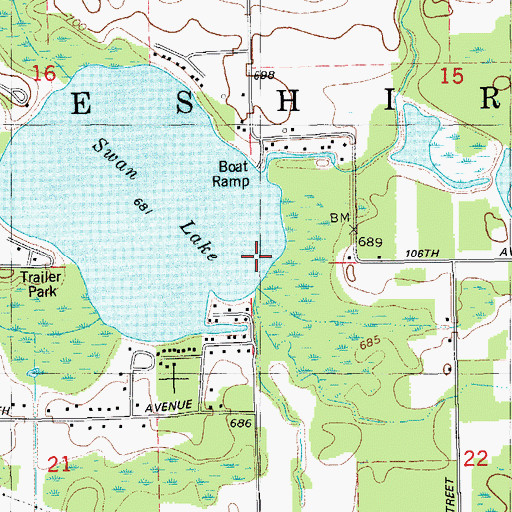 Topographic Map of Township of Cheshire, MI