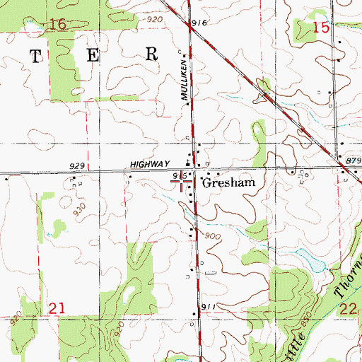Topographic Map of Township of Chester, MI
