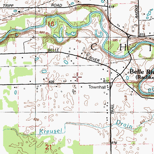 Topographic Map of Township of China, MI