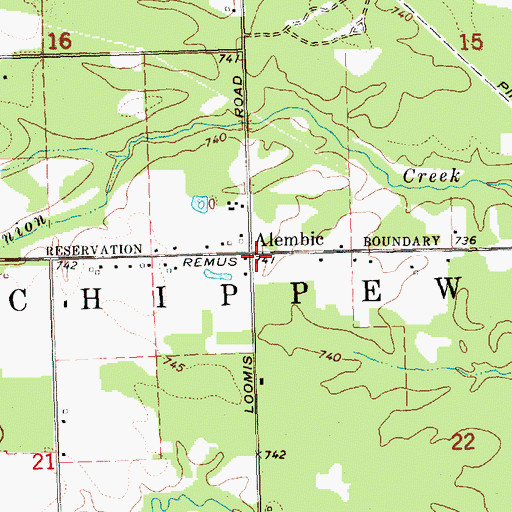 Topographic Map of Township of Chippewa, MI