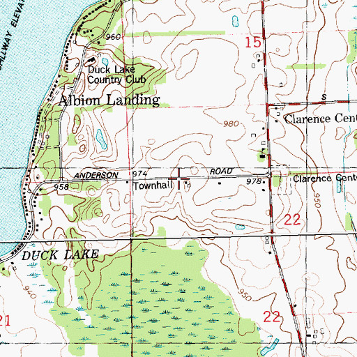 Topographic Map of Township of Clarence, MI