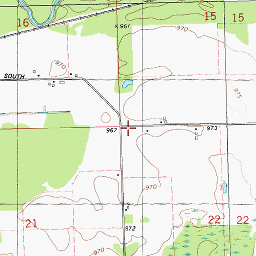 Topographic Map of Township of Clarendon, MI