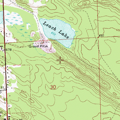 Topographic Map of Township of Clark, MI