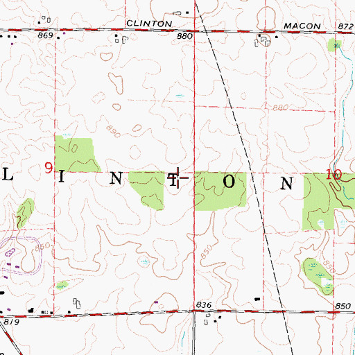 Topographic Map of Township of Clinton, MI